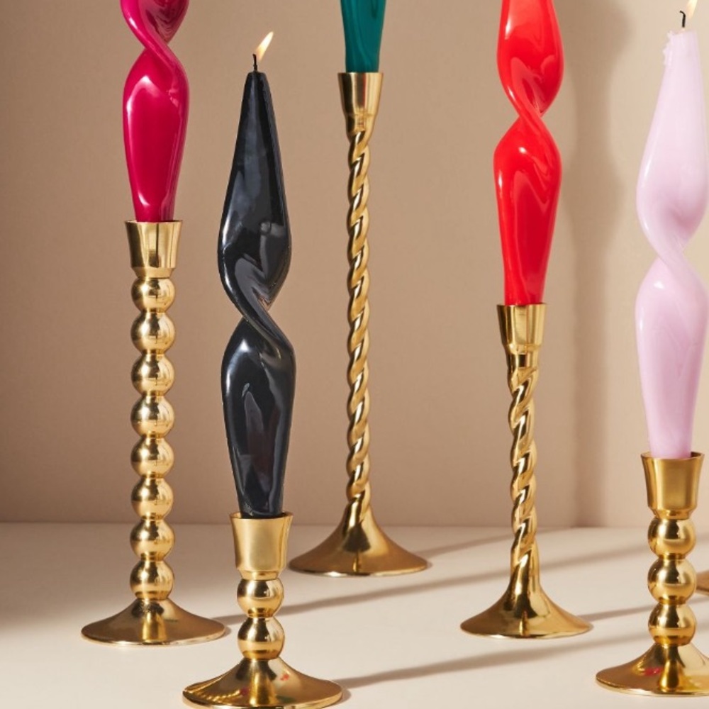 Anthropologie Glossy Twist Taper Candle - Picture 8 of 14
